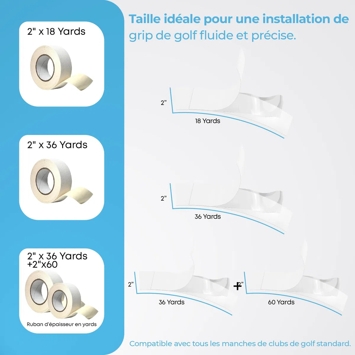 Wedge Guys Rouleaux de ruban adhésif de golf