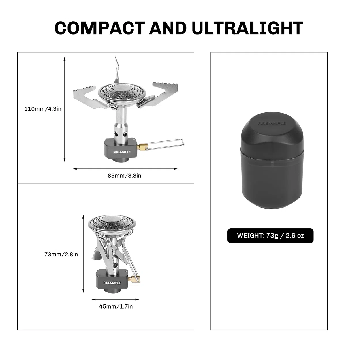 Fire-Maple Buzz Mini Réchaud de Camping Ultraléger, Poche Poêle à Gaz de Randonnée Compact En Alliage Brûleur Portable 3100W