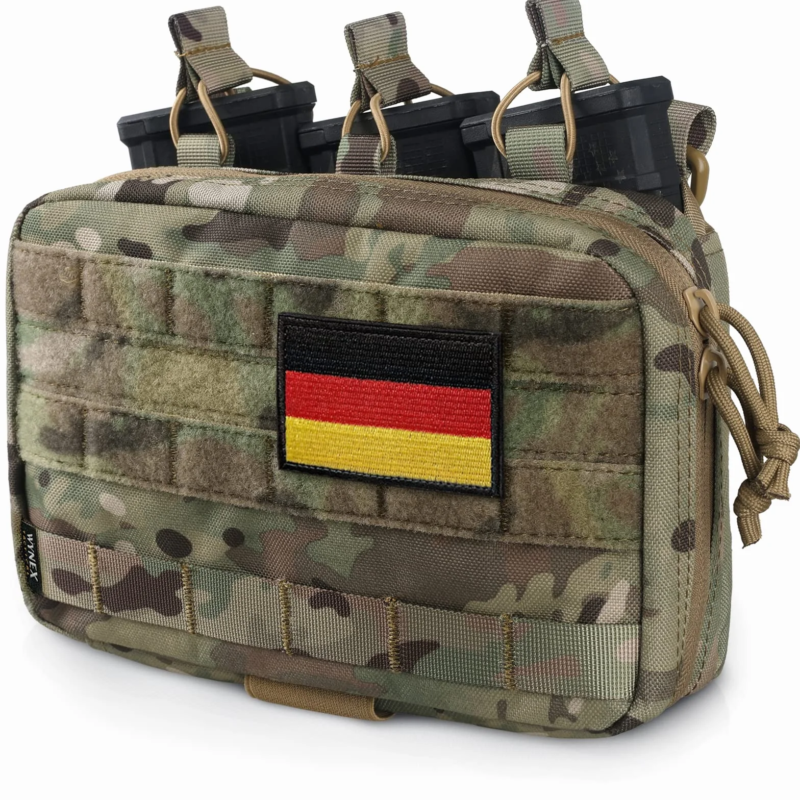 Wynex Pochette Tactique Porte Chargeur 5.56 Poche Molle Scratch Pochette Rangement pour Chargeur Militaire Sac à Outil Tactique Poche de Delestage AVCE Porte-Chargeur Triple pour HK416 M4 M16