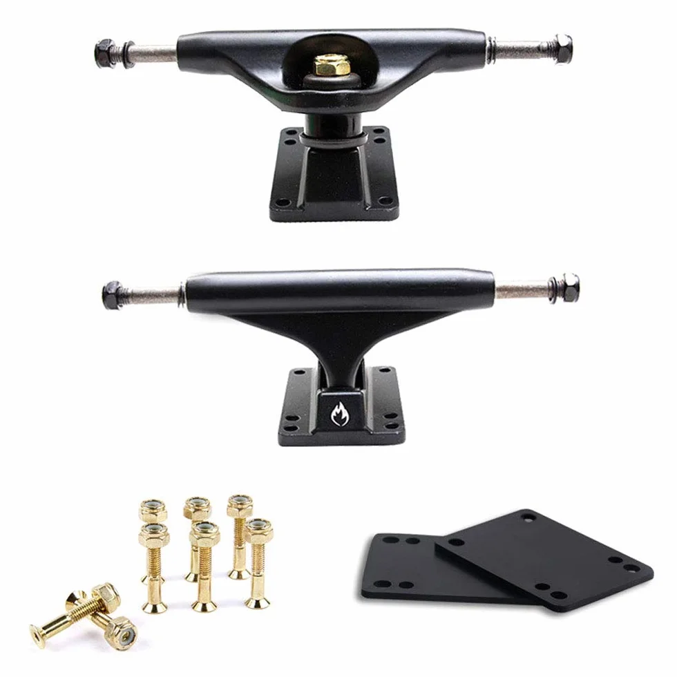 POFET 12,7 cm Skateboard Trucks Petit Fish Board Support en alliage d'aluminium Pont de skateboard Pont Joint Clou Ensemble Unisexe Adulte Pro Skate Trucks