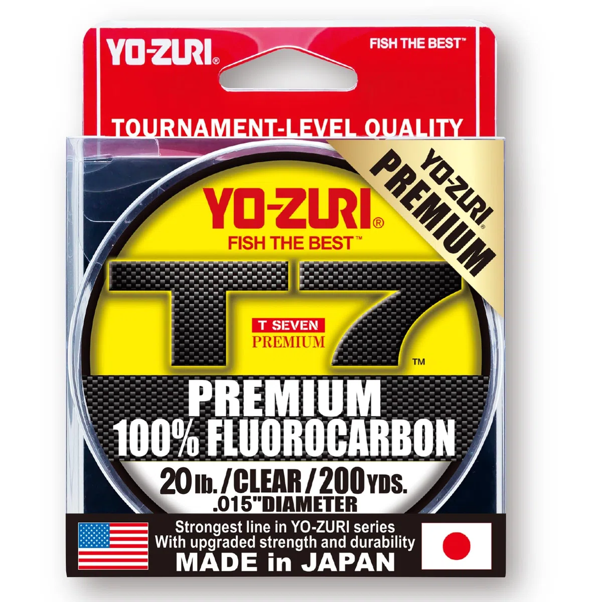 Yo-Zuri T7 Premium 200 m Ligne fluorocarbone Unisexe, Transparent, 200yd