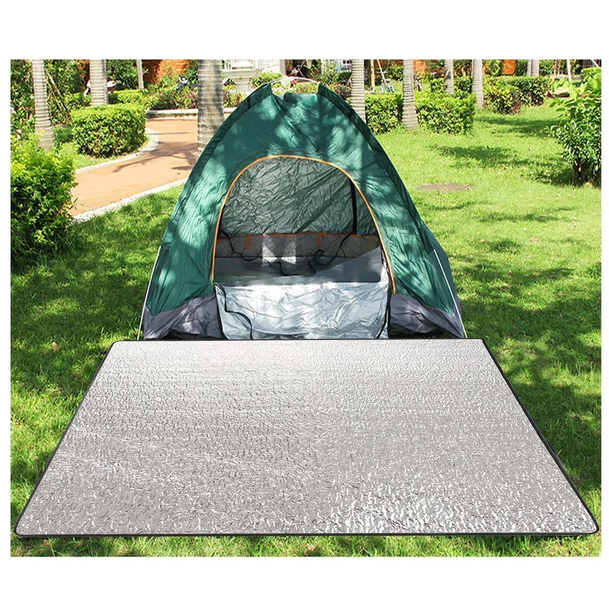 Tapis de Camping,200x200 cm Tapis de Sol Isolant en Aluminium,Enroulable Tapisen Aluminium,Tapisde Sommeil en Mousse,Tapisde Couchage léger pour Extérieur Camping Randonnée Pique-Nique