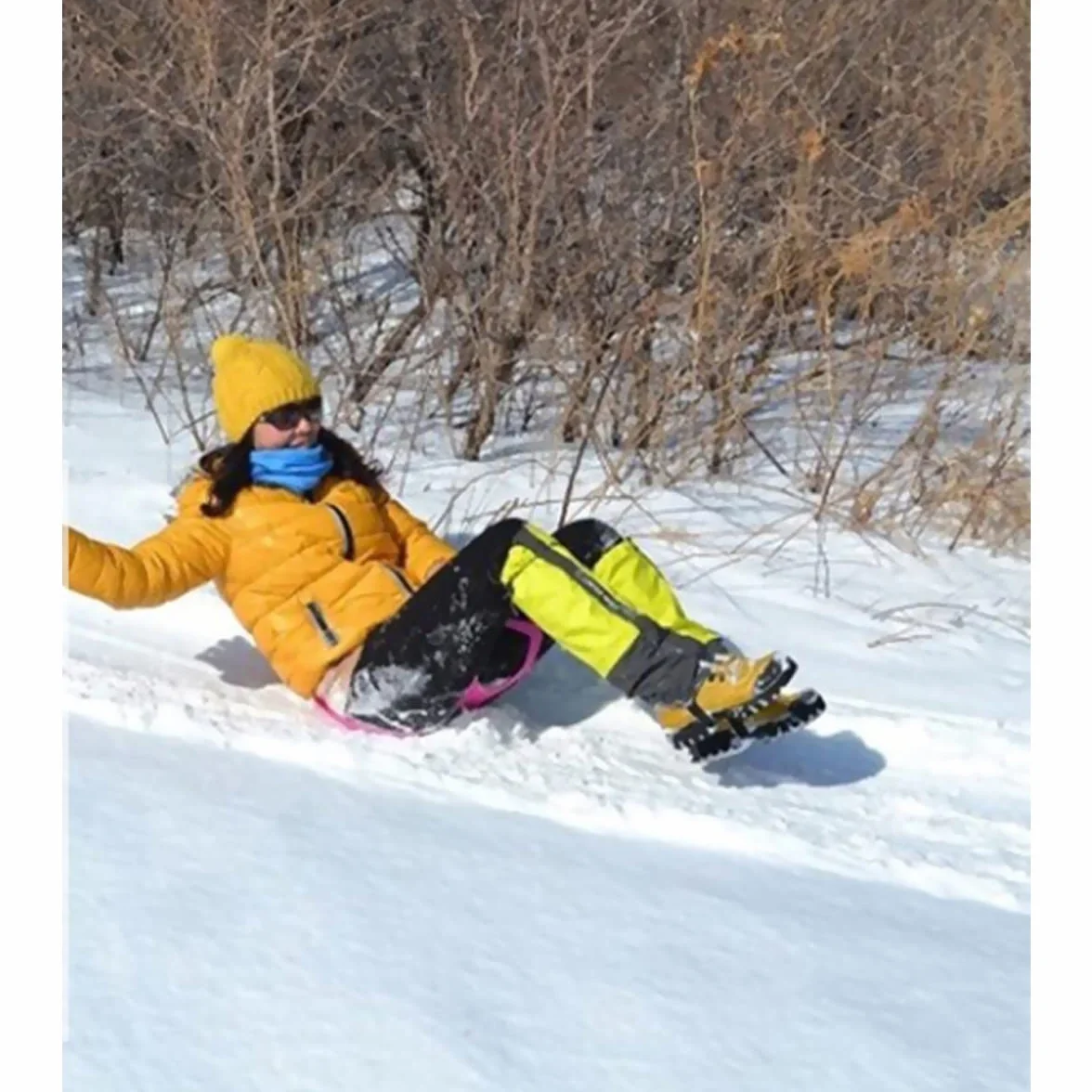 3 pièces traîneau pour Enfants traîneau, traîneau Universel adapté à la Luge Unisexe également adapté aux Enfants et aux Adultes comme Jouet de Traction d'hiver rouge, bleue et verte M