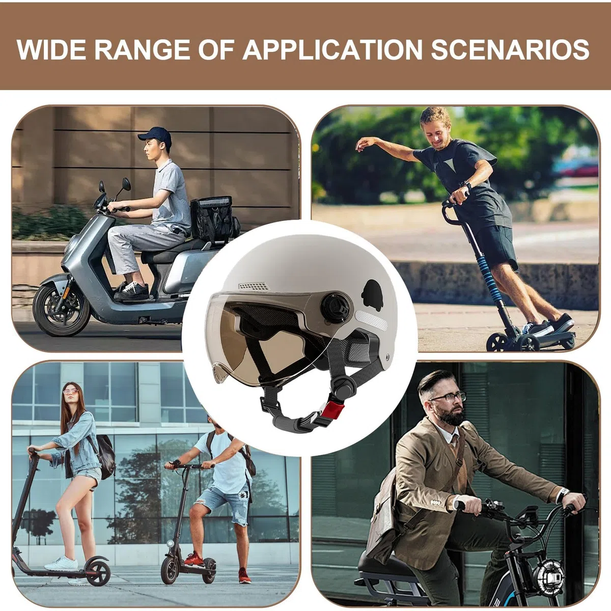 Casque Style De Protection, Unisex Casques De Cyclisme,Casques Trottinette Électrique avec Visière C-asques Trottinette Electrique Adulte, C-asque Vélo pour Offrant Une Conduite Confortable Et Sûre