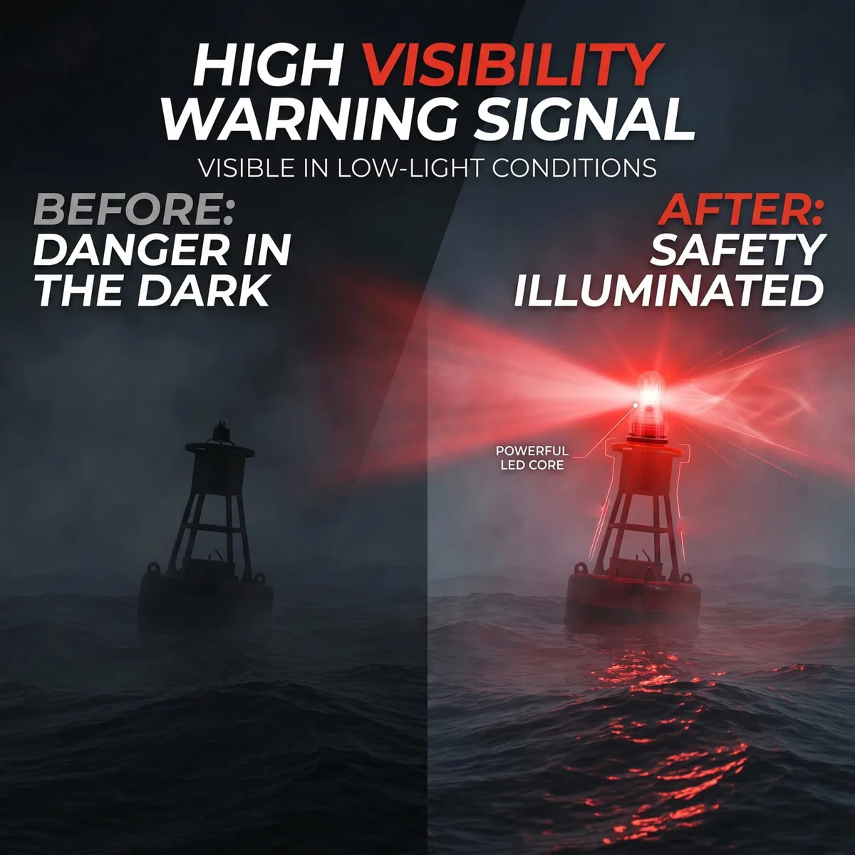 Fusées Marines 3 pièces, fusées éclairantes pour Bateau à contrôle de lumière Intelligent, fusée étanche pour Bateau avec Modes Multi-Flash (Bleu).