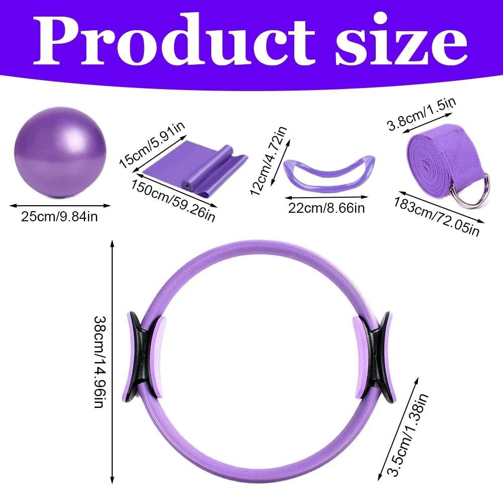 5 Pièces Ensemble D'anneaux de Pilates, Kits de Pilates, Pilates Kit pour Les Séances D'entraînement À Domicil, Pilates Ring Set, Kits de Yoga et Pilates, Pilates Kit pour Jambes, Bras, Cuisses