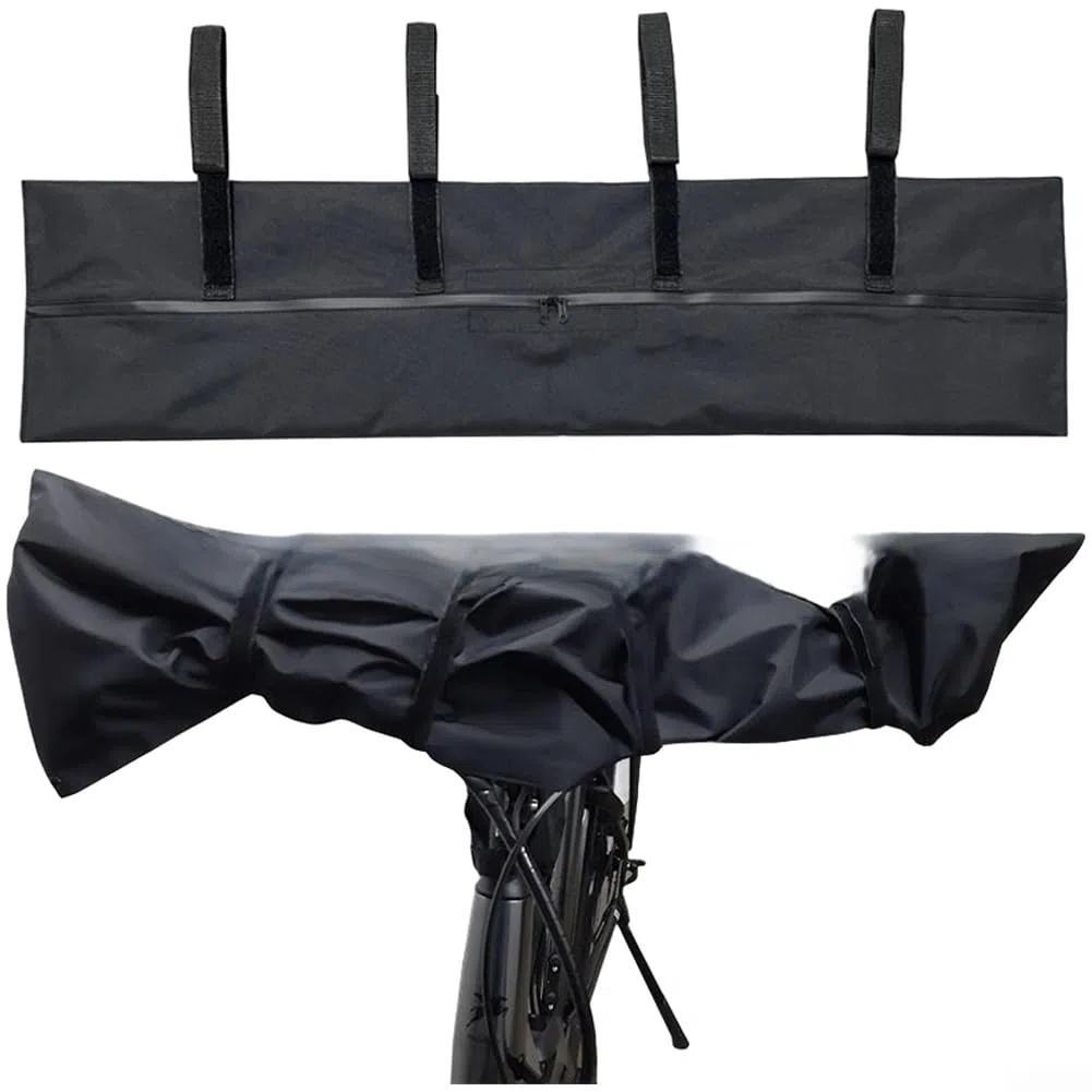 Housse de guidon de vélo en tissu Oxford imperméable avec fermeture éclair améliorée, protection extérieure polyvalente contre la pluie, la neige et la poussière, s'adapte à la plupart des