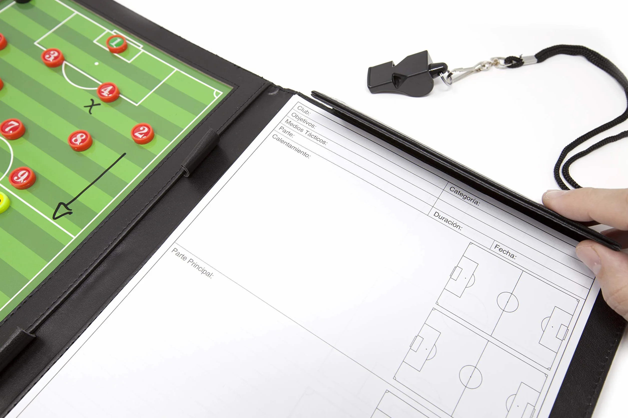 Tableau Tactique Football-Dossier de Tactiques Magnétique pour Entraîneurs de Football avec Poche Intégrée