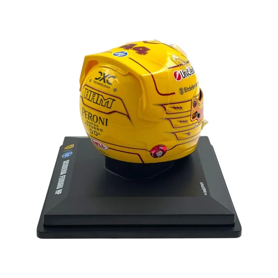 Spark Model Scuderia F1 Team, Official LookSmart, Mini casque Lewis Hamilton édition spéciale Fiorano Test à l'échelle 1/5, jaune