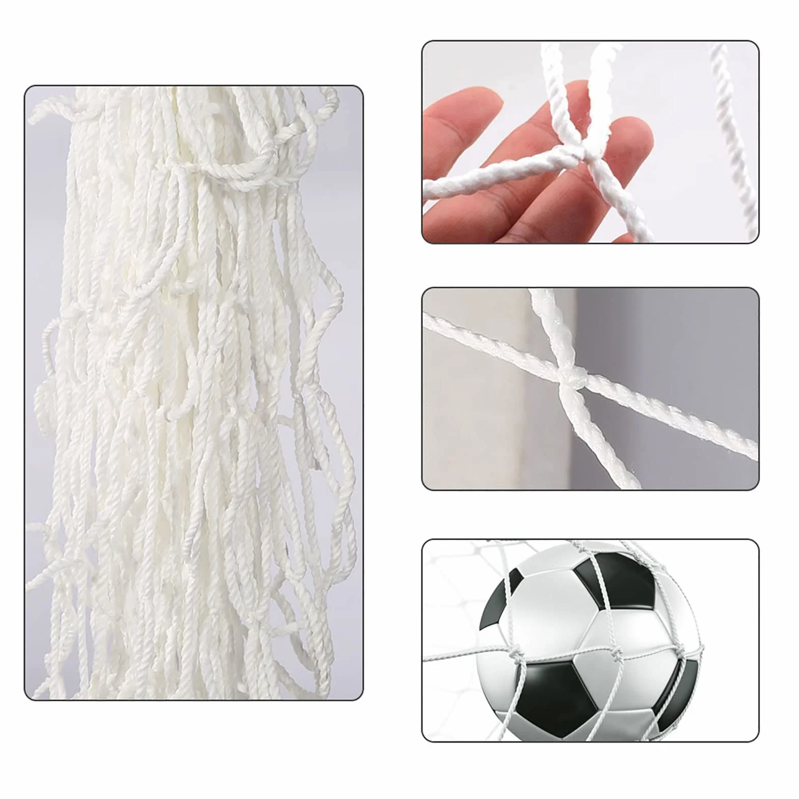 Filet de But Football, Filet en Polyéthylène pour Cage de But de Taille Standard, Idéal pour Match, Entraînement, Résistant aux Intempéries, Simple à Installer