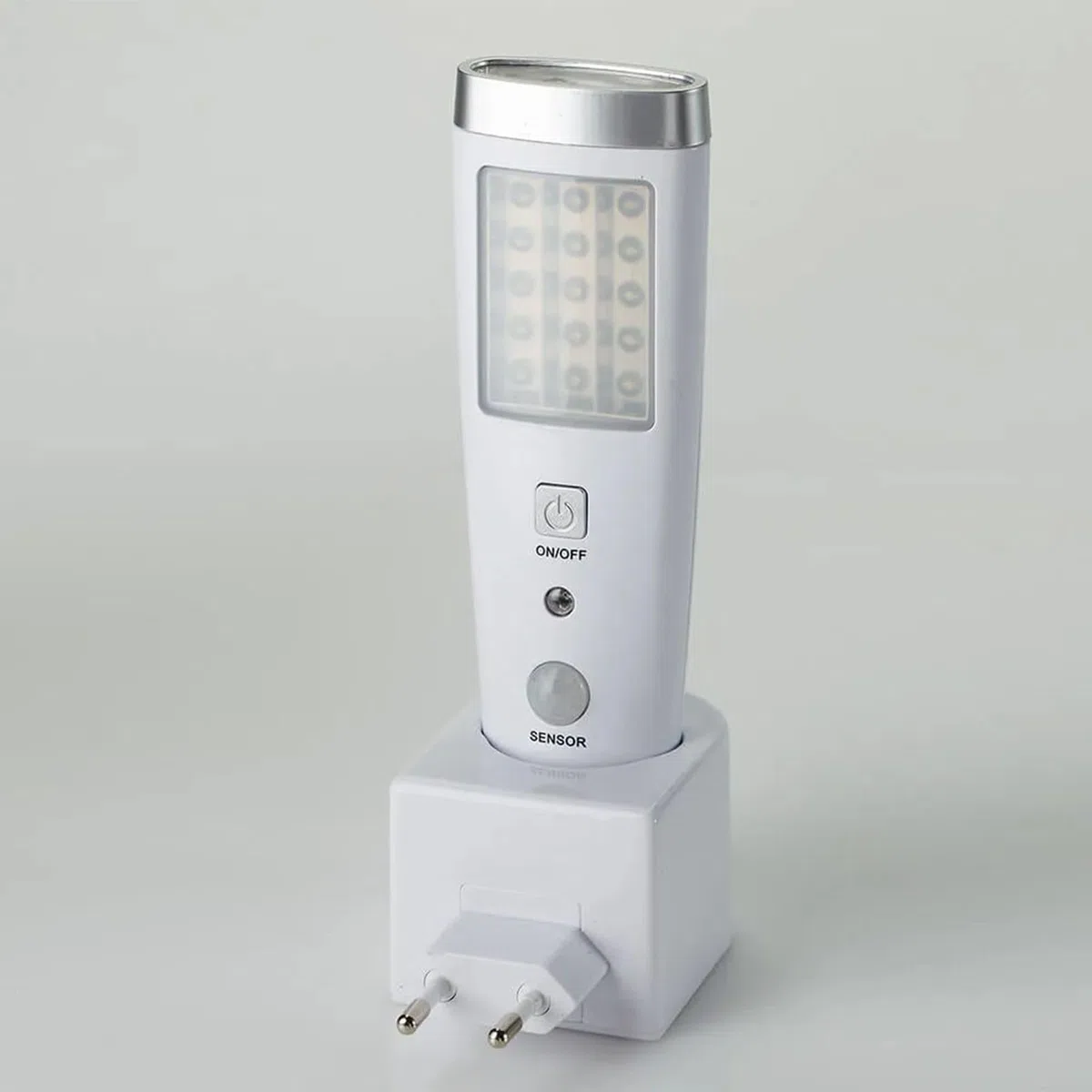 Fishtec Lampe Torche et Veilleuse à Détection Automatique - Éclairage 15 et 5 LED avec Charge par Induction - Sécurité Idéale pour Maison et Escaliers - Batterie Rechargeable 15 cm