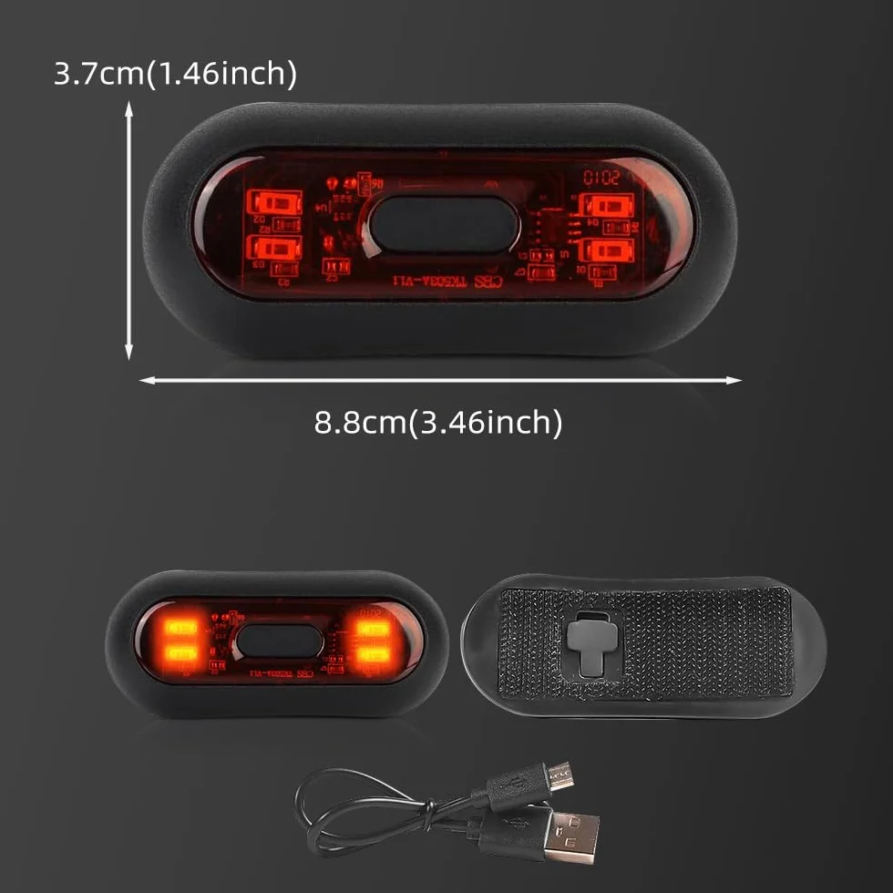 Riloer Casque de Moto Veilleuse Bande de Cyclisme Signal de sécurité Voyant d'avertissement Universel LED Moto Casque Feu arrière