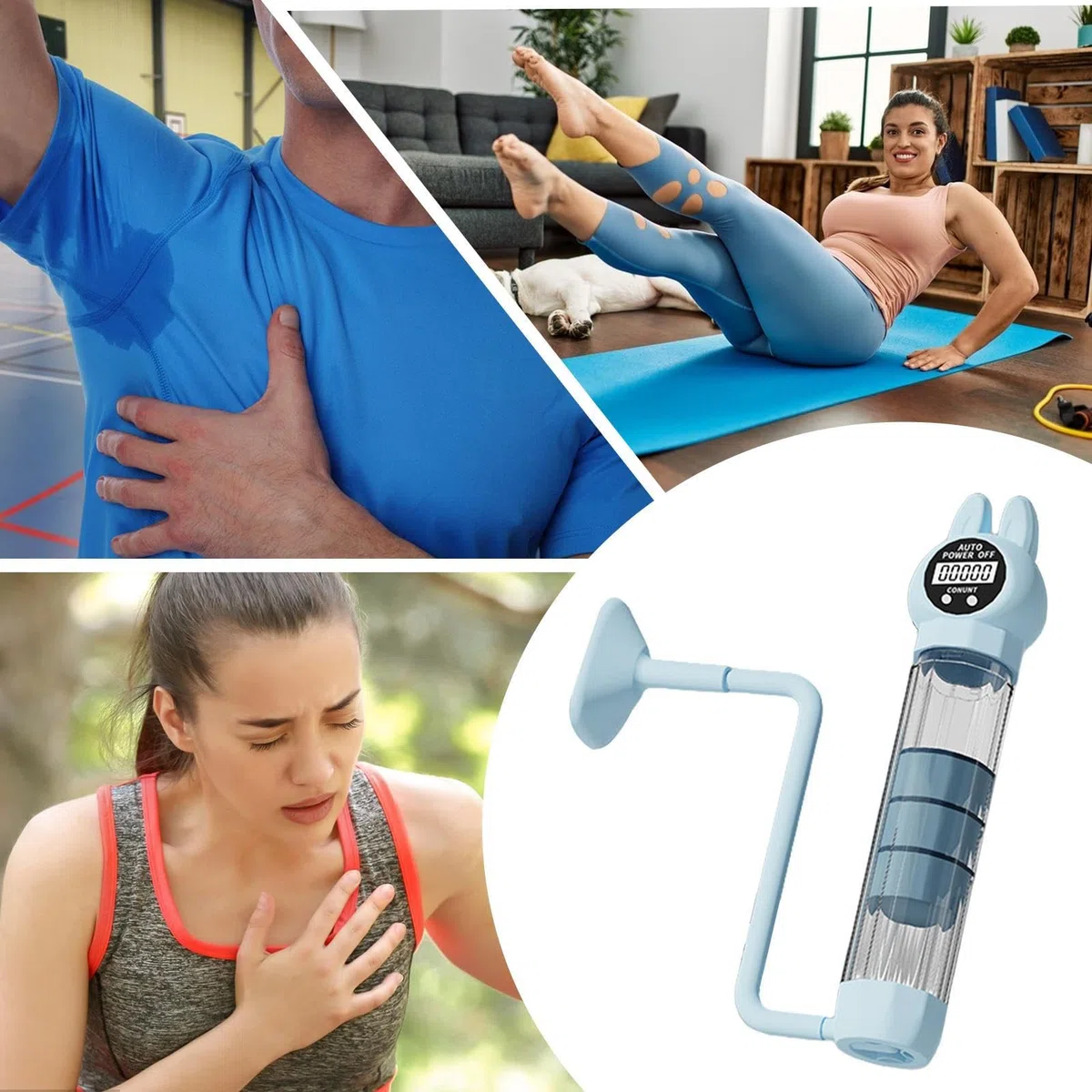 Entraîneur Pulmonaire - Appareil Portable et Réglable pour Développement Respiratoire | Appareil Intelligent pour Adultes Débutants Bouche Entraînement Quotidien Voyage Yoga Cyclisme