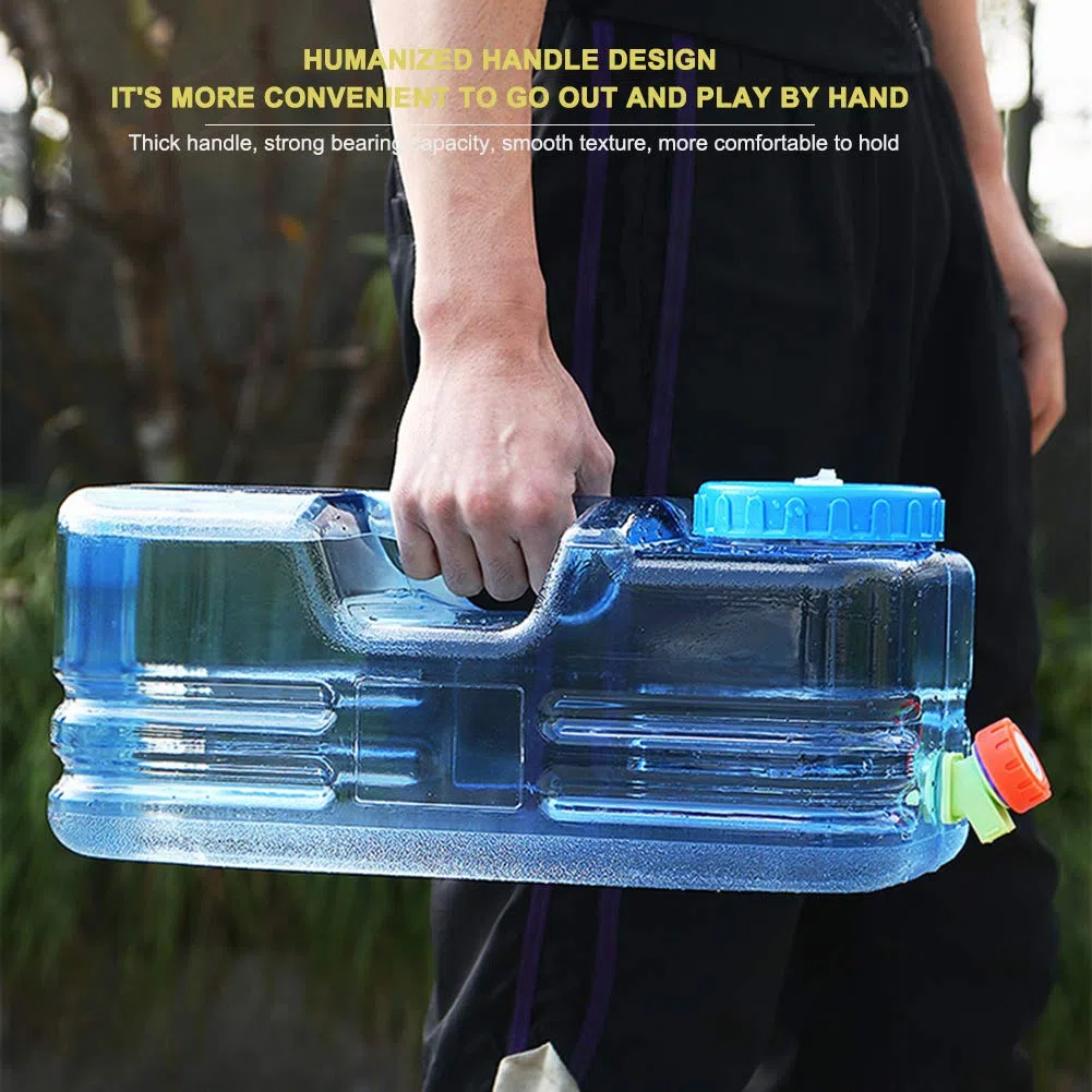 Starnearby Bidon d'eau 5L-22L avec Robinet, Réservoir d'eau Potable, Jerrican Alimentaire Camping, Conteneur d'eau sans BPA avec Tuyau et Brosse pour Camping, Randonnée