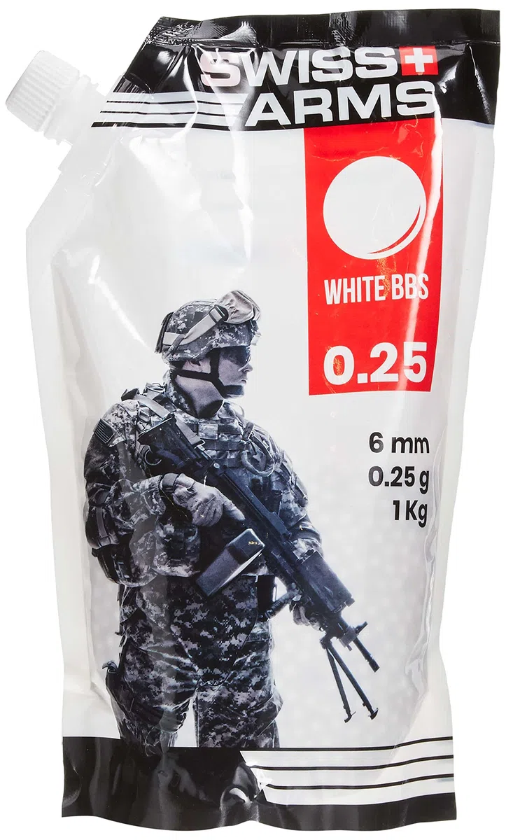 Swiss Arms Billes Blanche 0,25 gr Sac de 1 Kg