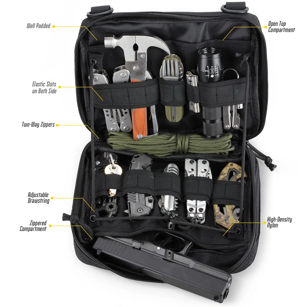 WYNEX Pochette Tactique Poche Molle Admin d'Outils Militaire Poche Supplémentaire pour Sac à Dos Randonnée Sacoche Ceinture à Outils Tactique Pochette de Rangement pour Sport en Plein Air, Nylon 1000D