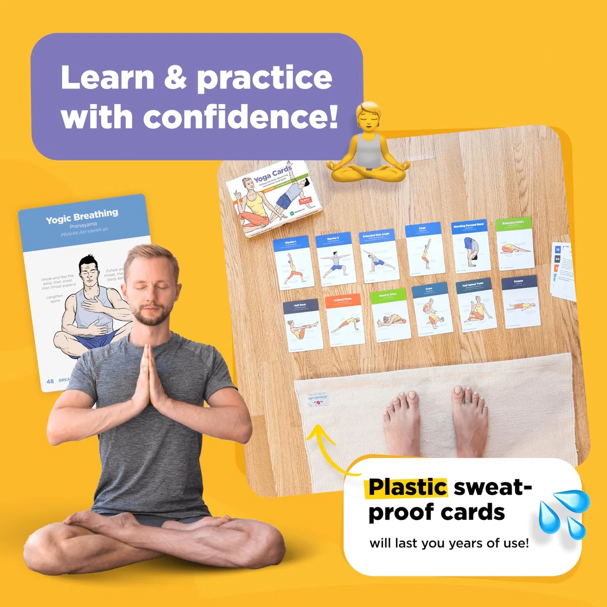 WorkoutLabs Cartes Yoga I & II - Ensemble Complet Yoga Cards: étude Professionnelle, séquençage de Classe et Guide de Pratiques - Textes en Anglais, Sanskrit
