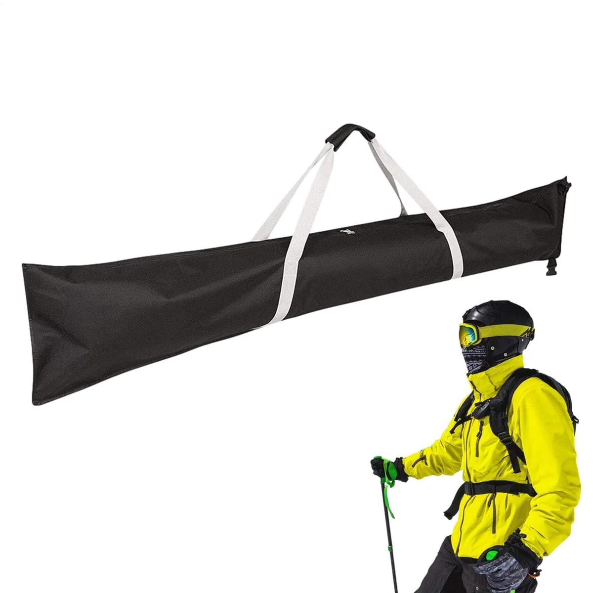 Sac De Transport Ski, Sac À Dos Imperméable en Polyester, pour Le Ski, Les Voyages sur Neige, Les Aventures en Plein Air, 185 X 33CM