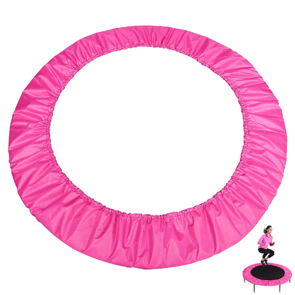Coussin De Protection Trampoline Fitness,3 Couches épaissies Coussin Mini Trampoline Interieur Fitness Adulte,Tissu Oxford 800D IndéChirable,Résistant Aux UV,éLargies 22cm,Rose,101cm(40inch)
