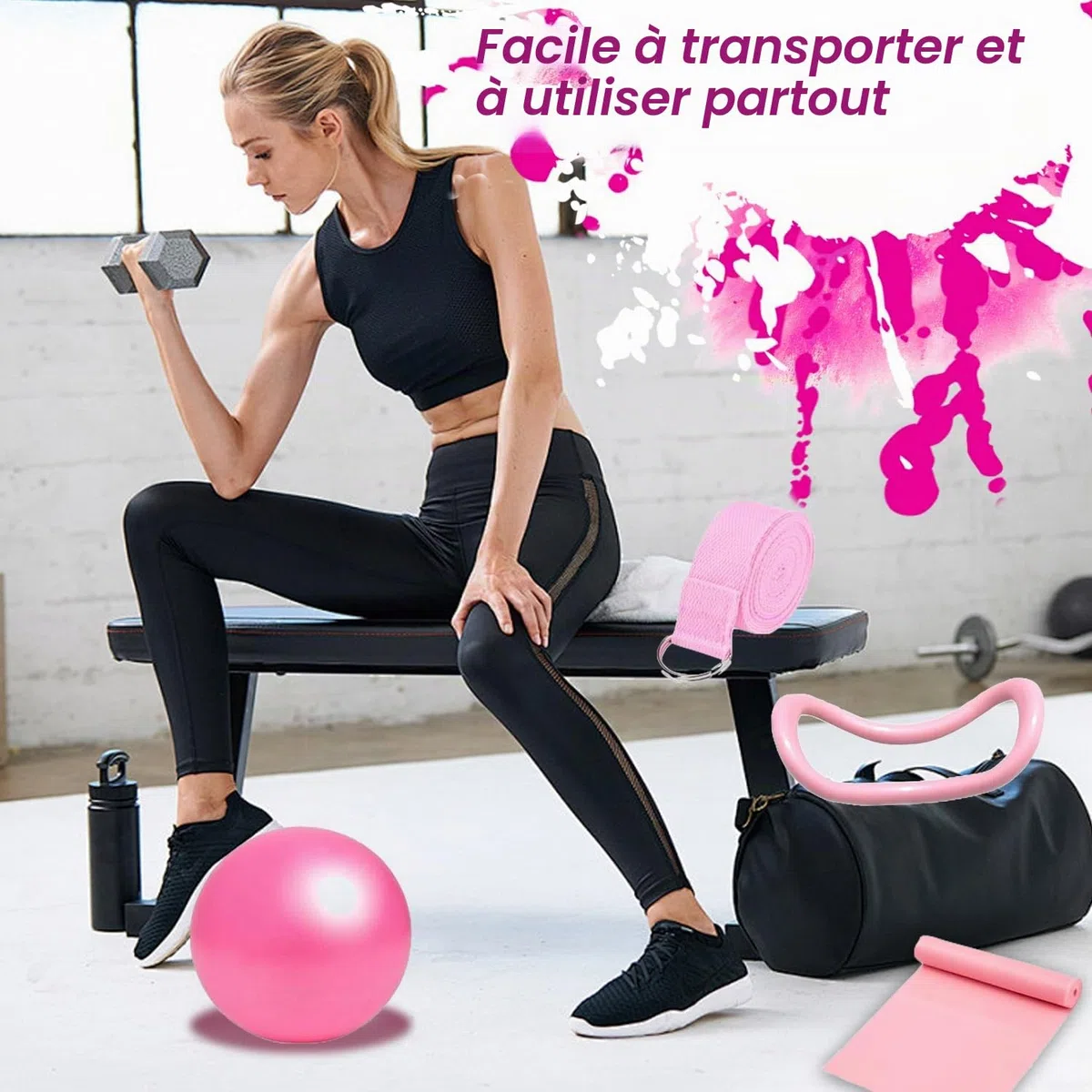 Anneau de Pilates, Cercle de Pilates, Accessoire Pilates Femme, Anneau de Résistance Pilates, Cercle Magique de Fitness, Toning Pilates Ring, pour tonifier Les Cuisses, Les abdominaux