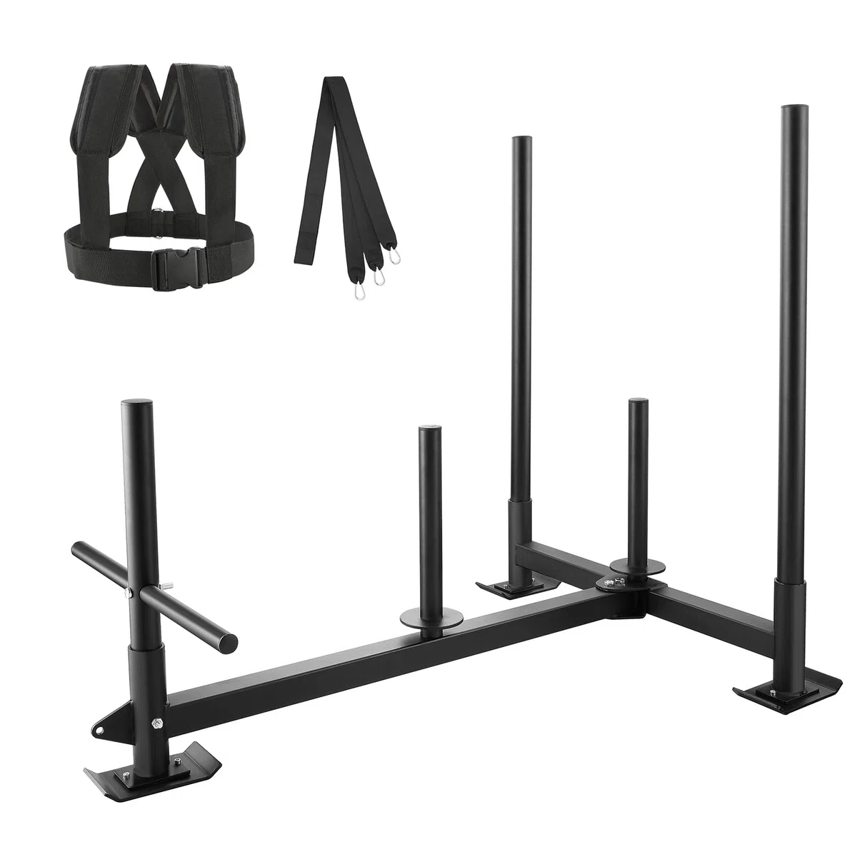 VEVOR Weight Traîneau d'entraînement en Acier pour l'exercice athlétique et l'amélioration de la Vitesse, Convient pour Les plaques de Poids de 2,5 cm et 5,1 cm, Orange Unisexe