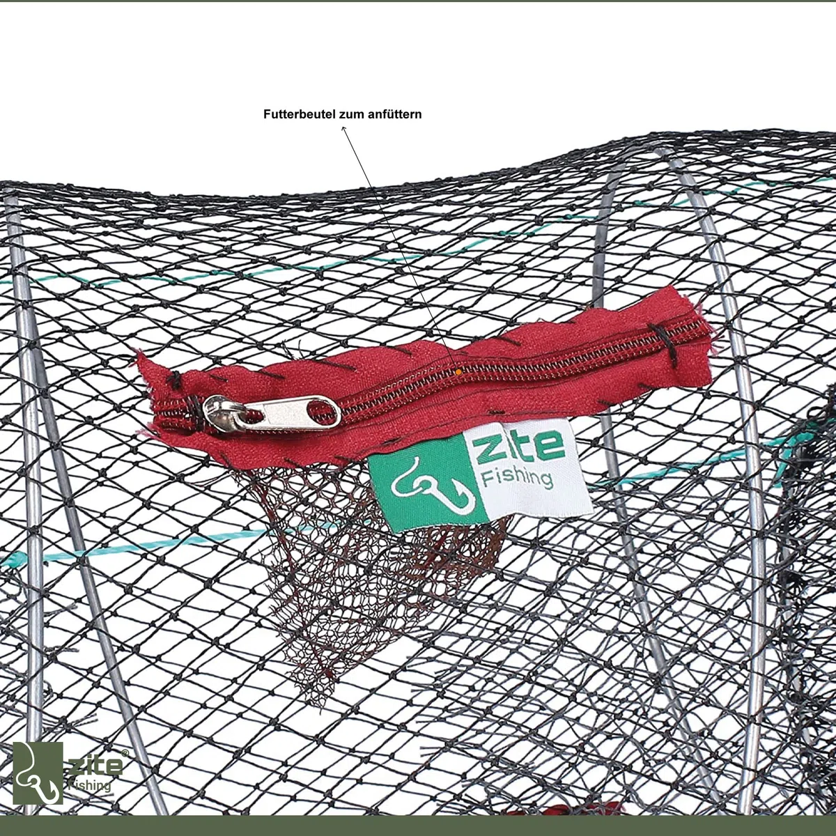 Zite Fishing Portable Plié Filet de Pêche - Piège Crevette Écrevisses Crabe Appâts Poisson - Rond et 30x60cm