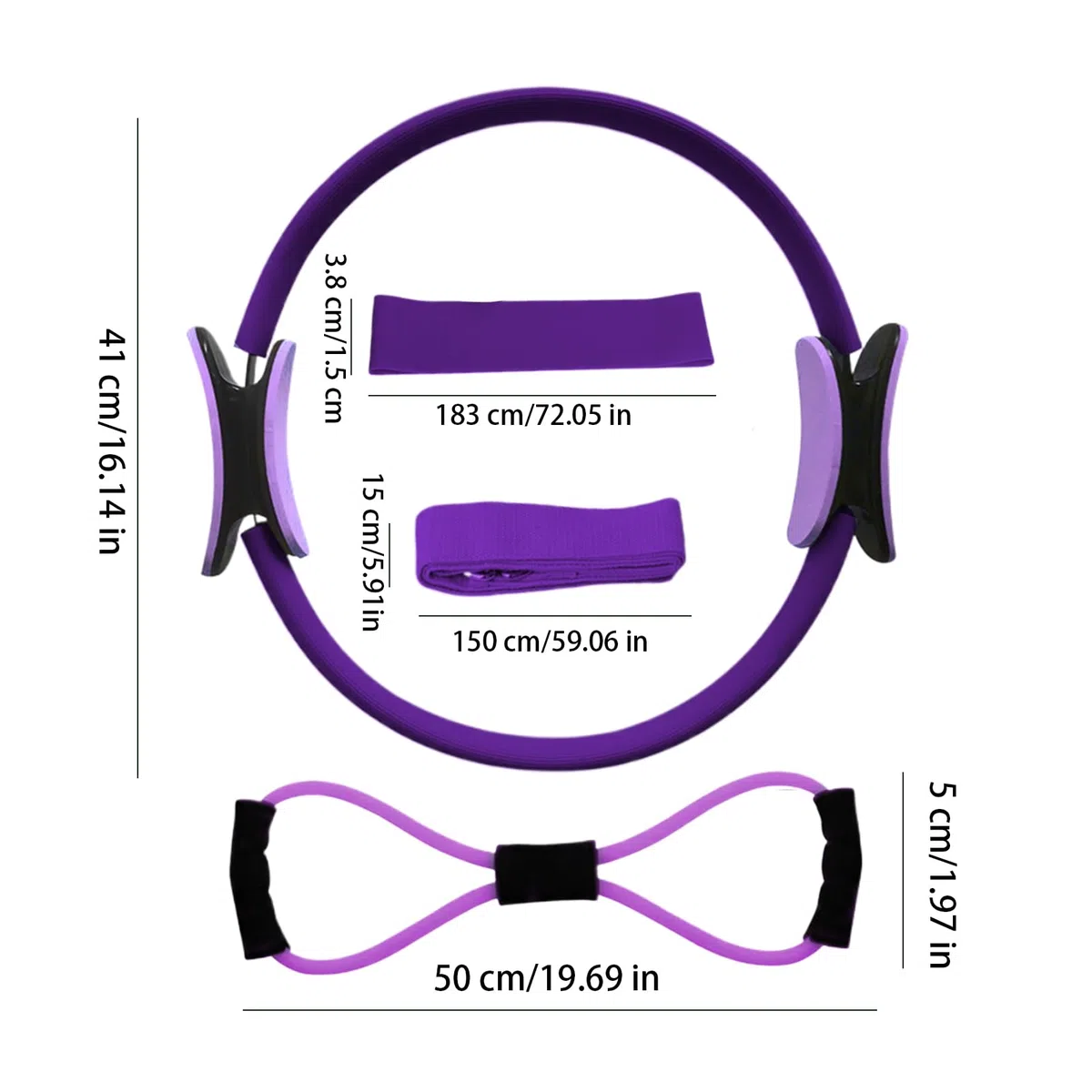 Ensemble de bagues de pilates pour femme, extenseur de poitrine, boucle de résistance, anneaux de pilates pour jambes, bras et cuisses, perte de poids