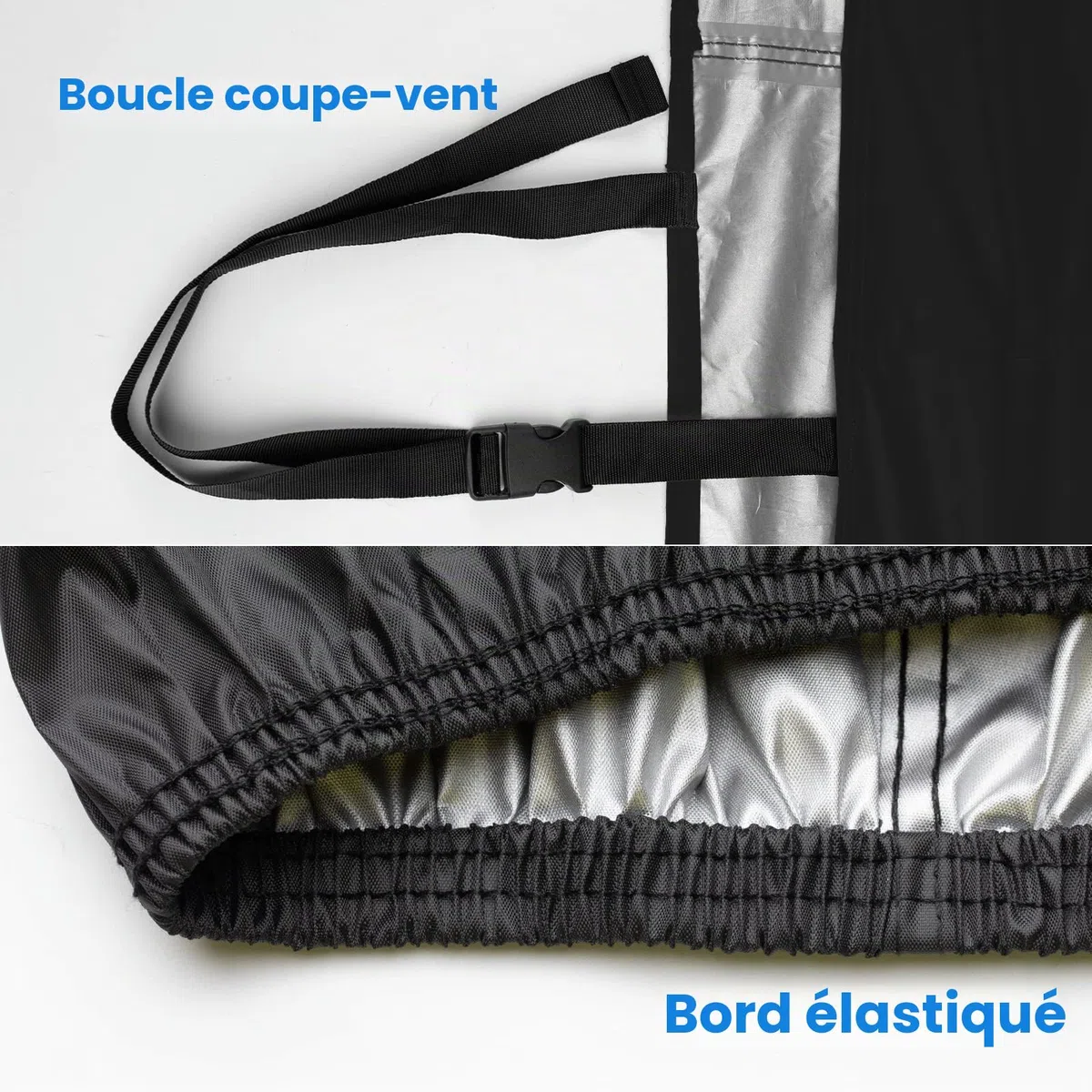 Favoto Housse de Vélo pour 2-3 Vélos, Bâche Protection de Bicyclette en 210D Oxford Imperméable Anti-Poussière Pluie UV Neige pour Vélo de Route VTT avec Ceinture, 200x105x110cm Noir