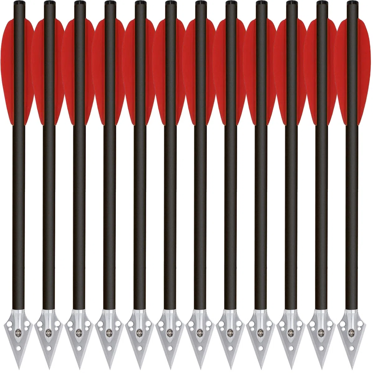 6.3" Mini Pistolet Boulons d'arbalète,Flèches d'arbalète en Carbone avec Pointes Broadhead en Acier pour arbalète de précision 50-80lbs Pratiquer la Cible de tir et la Chasse