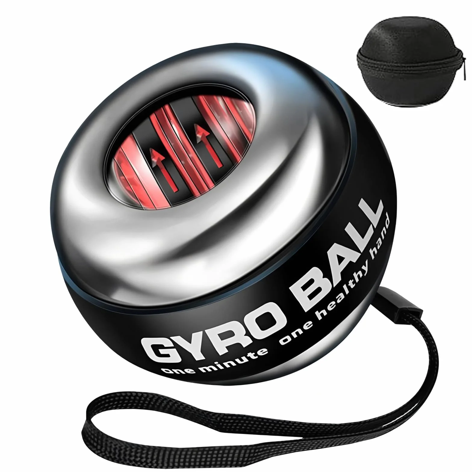 Gyroball Balle d'exercice pour poignet Démarrage automatique 5 niveaux de résistance/contrôle de la lumière Gyroscopique Entraînement de l'avant-bras pour renforcer les bras, les doigts et le
