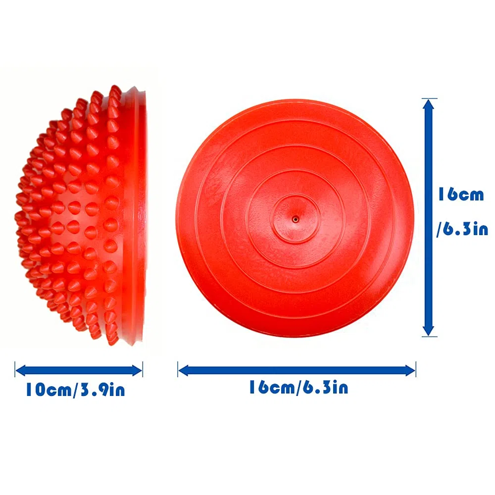 RANCER Lot de 2 boules d'équilibre avec pompe à air - Hérisson d'équilibre - Fitness - Demi-sphère - Pour gymnastique et yoga - Pour enfants et adultes