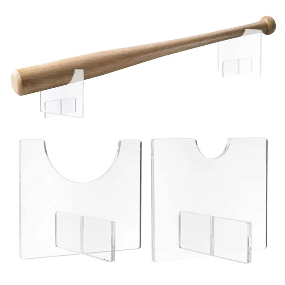 MoreChioce 2PCS Supports de Batte de Baseball, Support D'Affichage de Batte de Baseball Support de Batte de Baseball en Acrylique Support Horizontal de Batte de Baseball