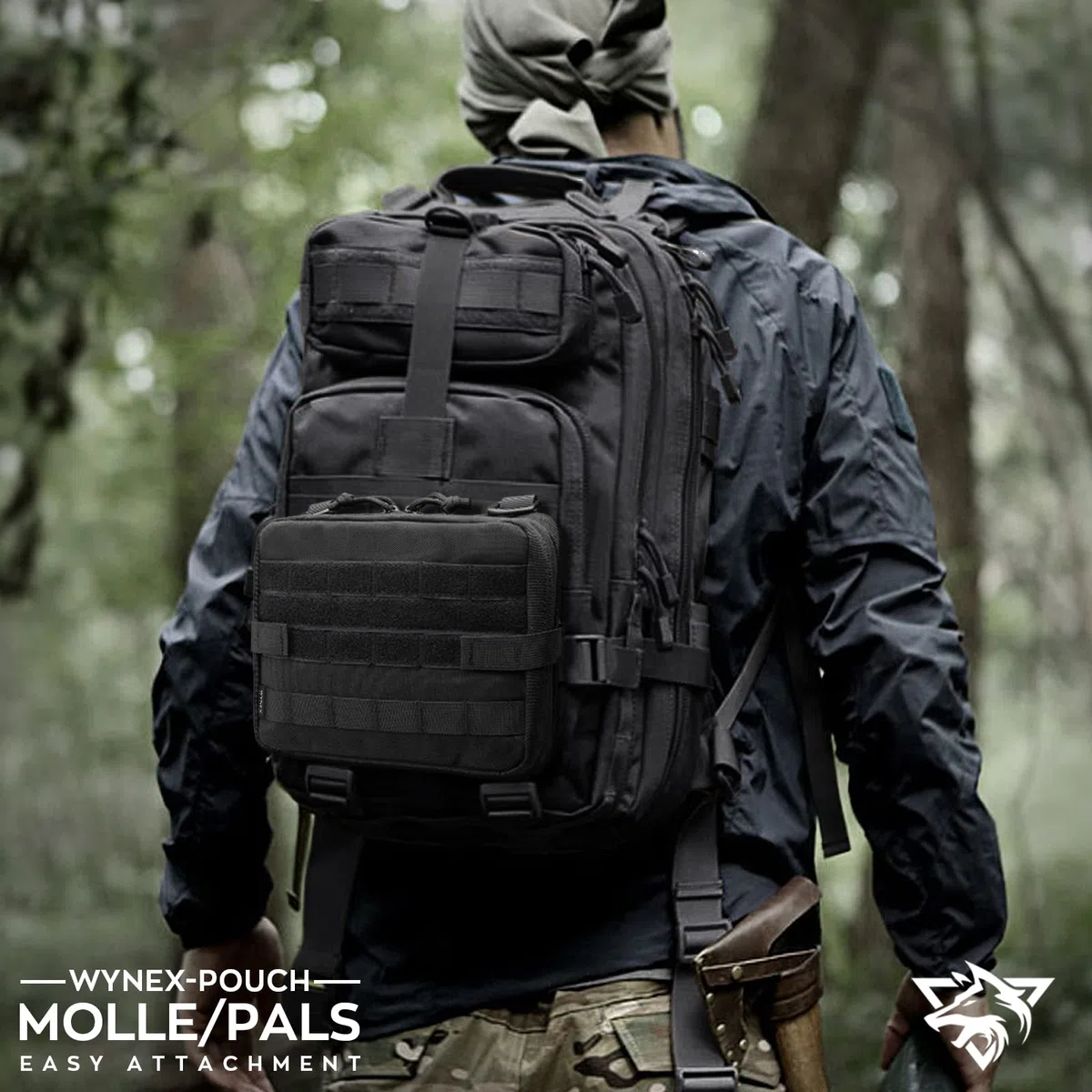 WYNEX Pochette Tactique Poche Molle Admin d'Outils Militaire Poche Supplémentaire pour Sac à Dos Randonnée Sacoche Ceinture à Outils Tactique Pochette de Rangement pour Sport en Plein Air, Nylon 1000D