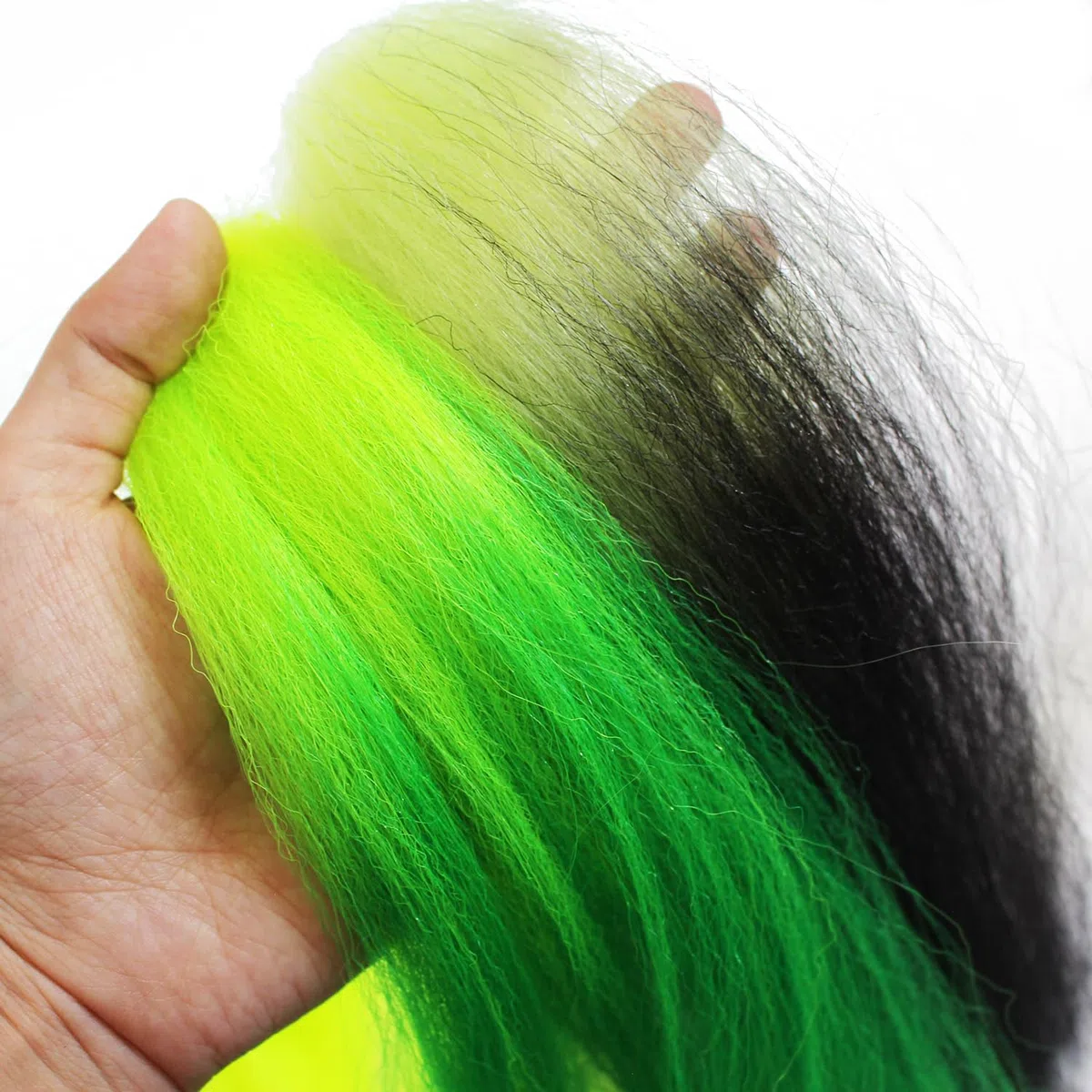 Tigofly 12 Couleurs Double Couleur Fibre synthétique Grande Hank Super Cheveux Bucktail Jig Leurre Fabrication de Mouches Matériaux