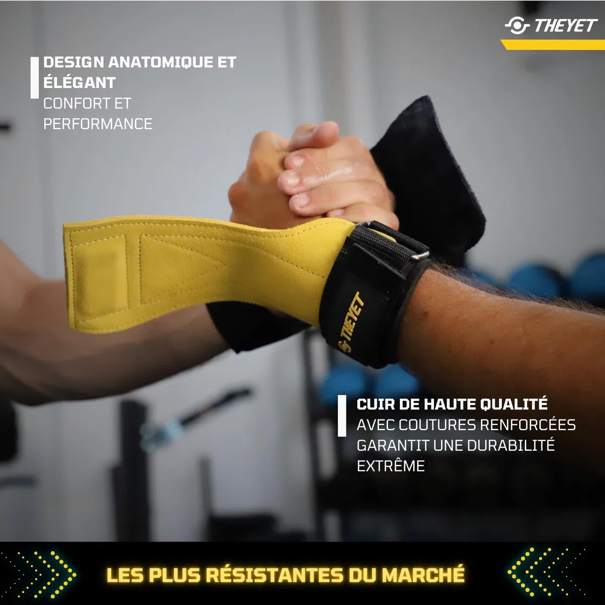Theyet Maniques pour Crossfit en Cuir sans Trous Unisexe | Gants de Gym Cross Training Hommes et Femmes | Protection pour Les Mains Tractions Haltérophilie Barres de Fitness Calisthénie Gymnastique