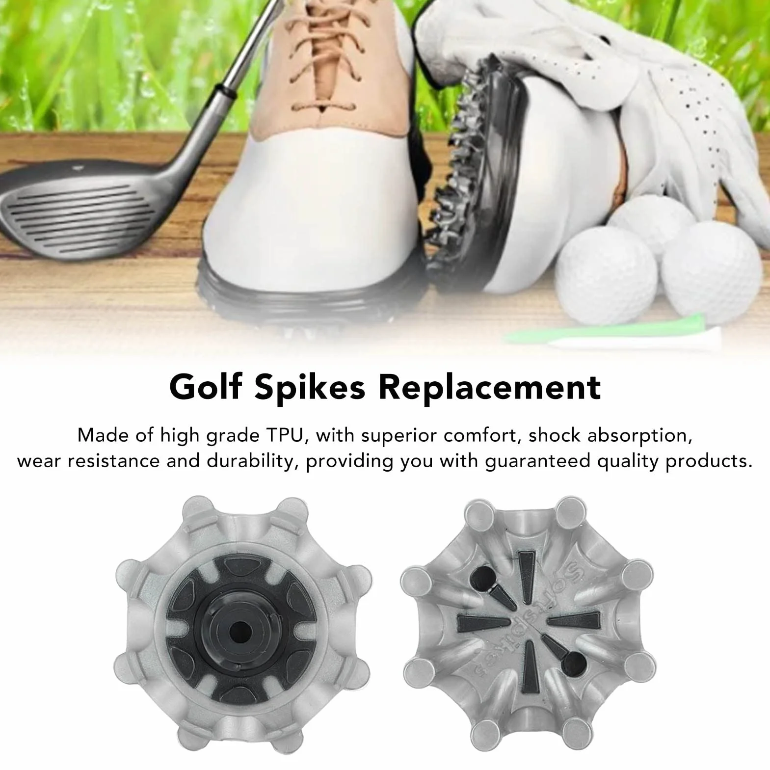 Drfeify Lot de 20 Crampons de Chaussures de Golf Antidérapants avec Extracteur de Clous pour Chaussures de Golf