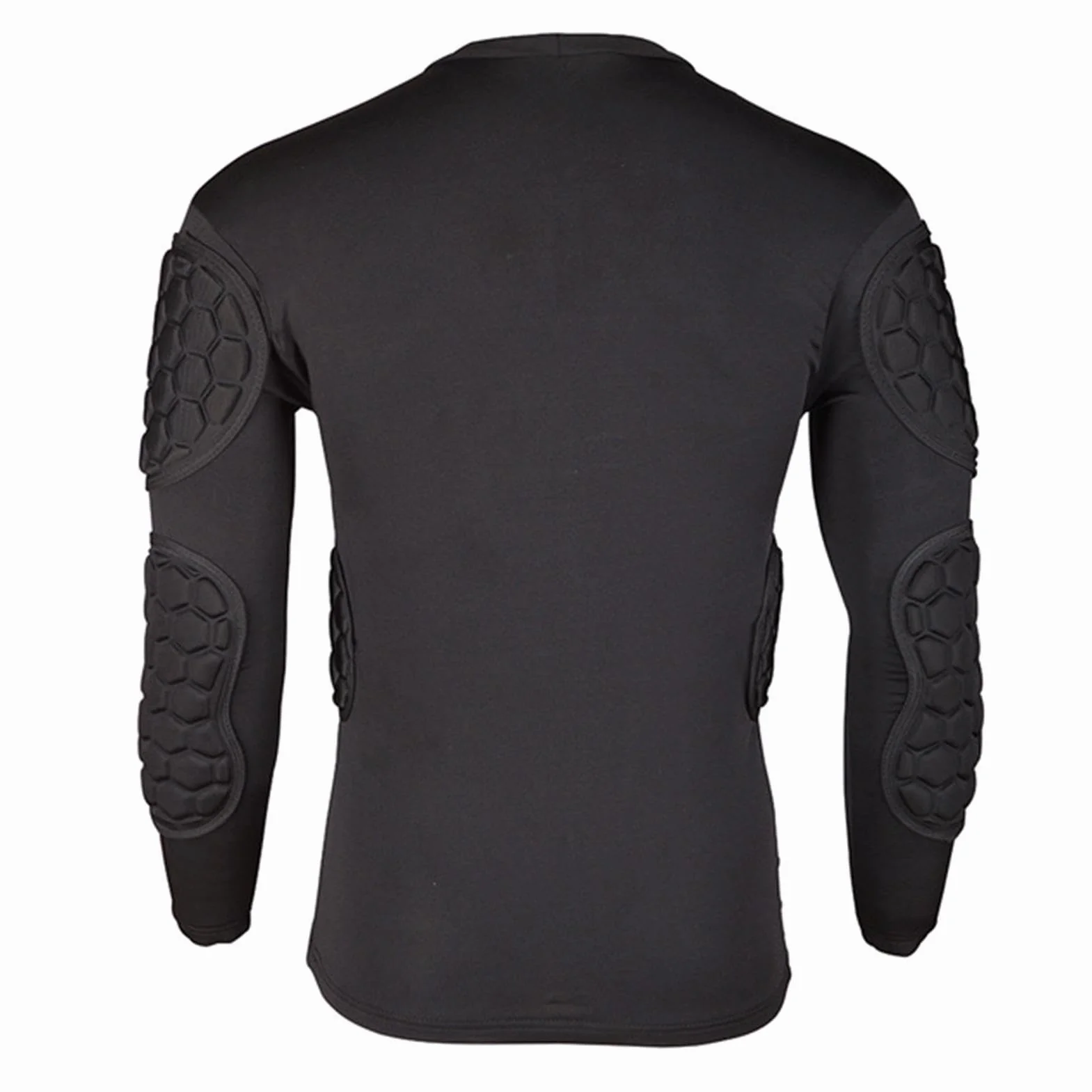 Maillot de Football rembourré, Combinaison de Football Noire à Manches Longues, Chemise rembourrée de Football pour Adultes et, Chemises rembourrées de Paintball pour Football