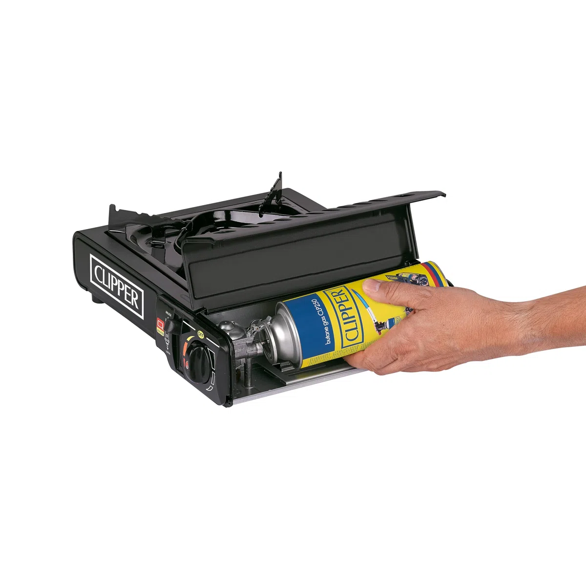 Clipper Lot de 8 cartouches de gaz universelles de 400 ml pour appareils à feu | Valve GLP250 | gaz de camping, poêles, chalumeaux et cuisinières à gaz