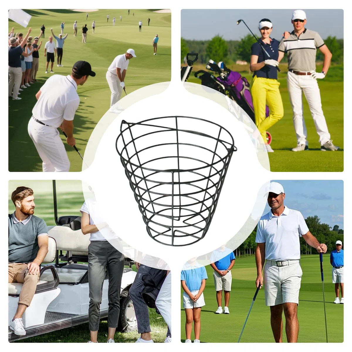 Teksome Panier De Rangement pour Balles De Golf,Conteneur 100 Balles | avec Poignée pour Practice Jardin Parcours Équipement Sportif