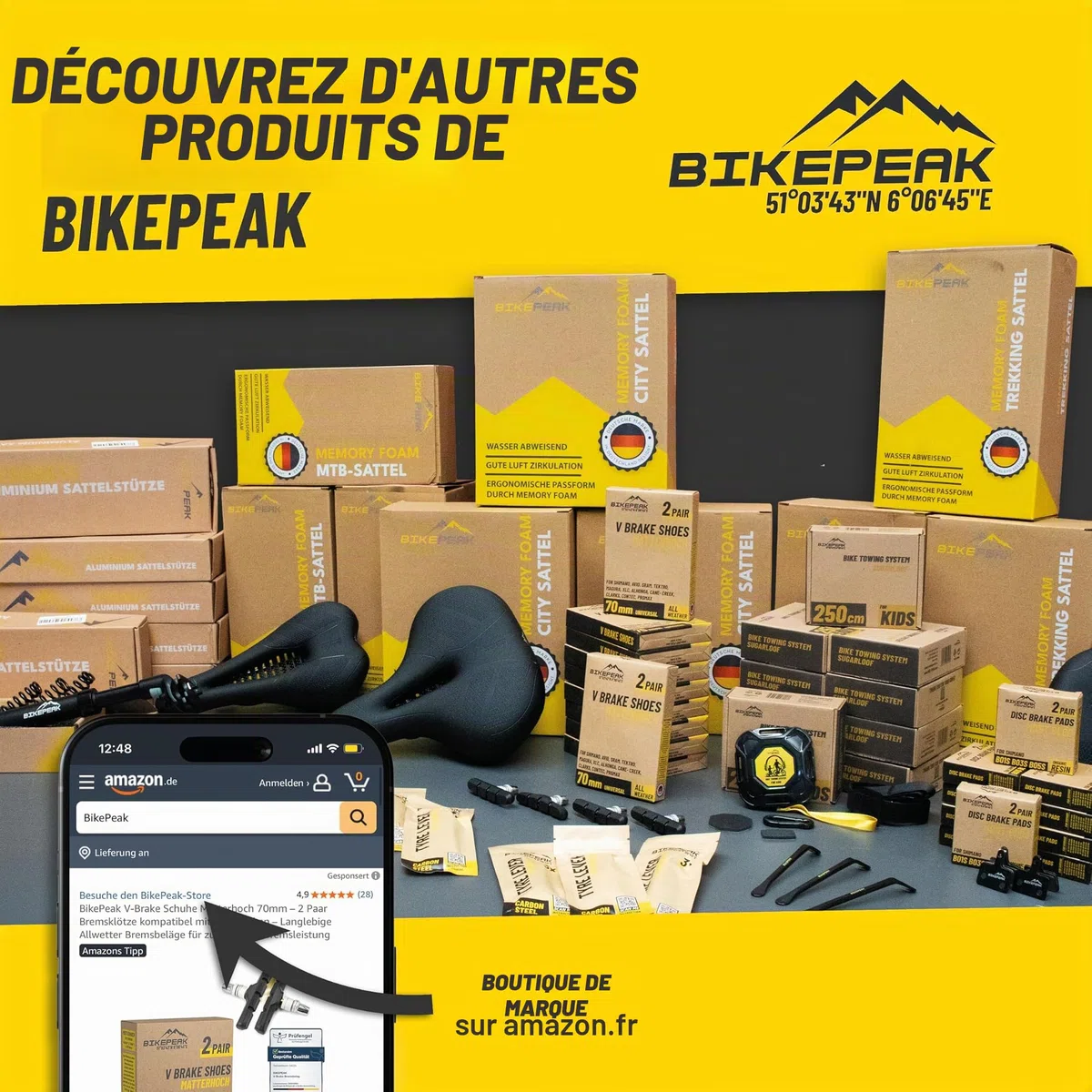 Selle de vélo pour Ville, VTT ou Trekking - Confortable, Respirante avec Mousse à mémoire de Forme, Selle Ergonomique