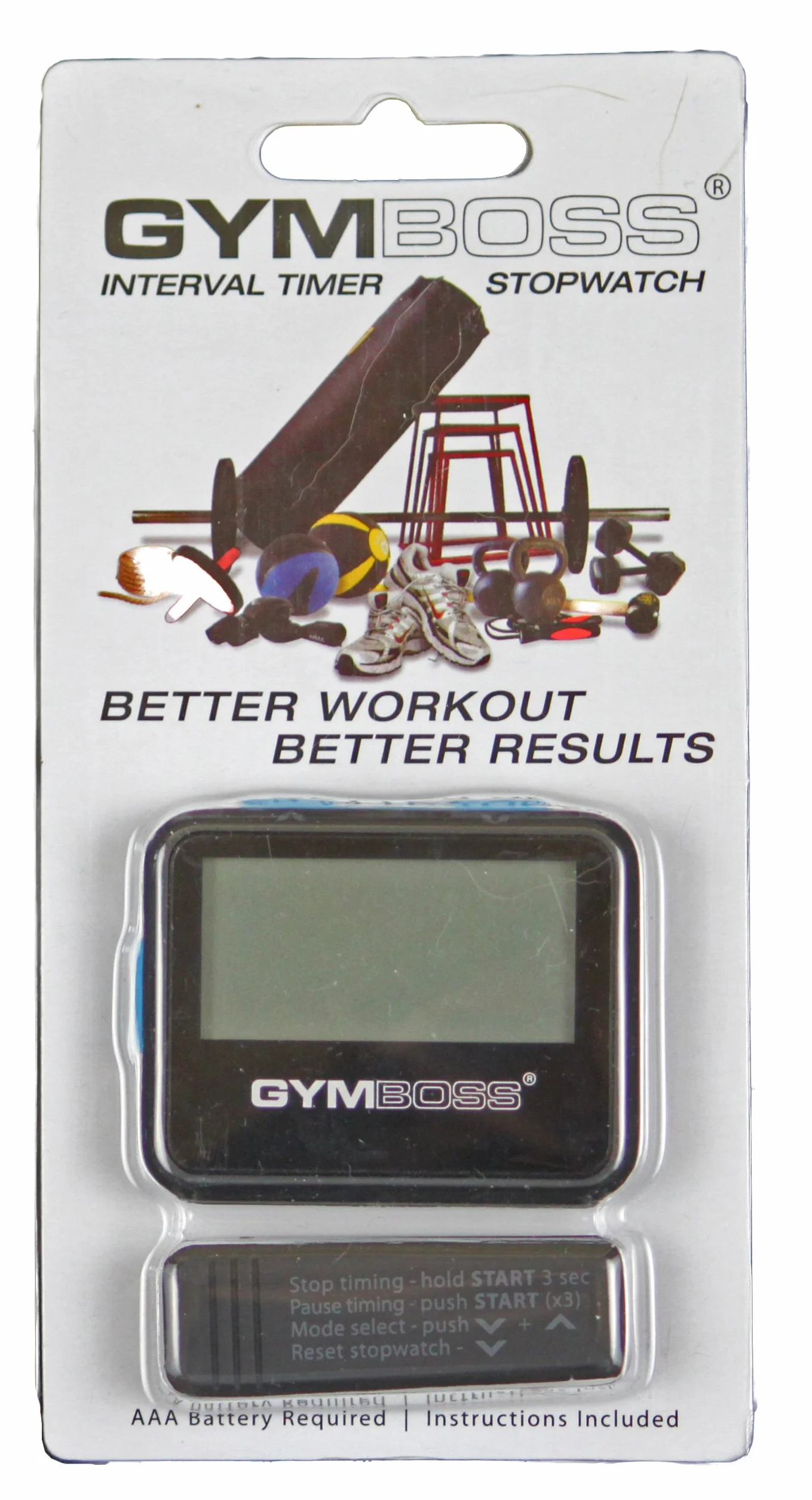 Gymboss Minuteur d’intervalle et chronomètre – Coque Noir/Bleu SOFTCOAT