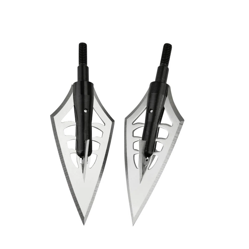 6pcs Tir à l'arc Têtes de Flèche 160 Grain Pointes de Flèche 2 Lames 144 Grain Points de Chasse Broadheads pour Arbalète et Flèches de Carbone