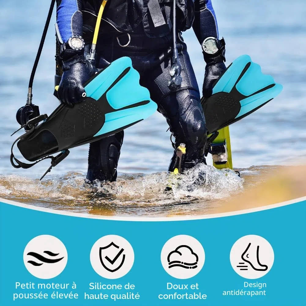 Palmes de plongée, Palmes réglables Taille 34-38 Palmes de plongée pour Adultes et Enfants pour Le Snorkeling, la Natation