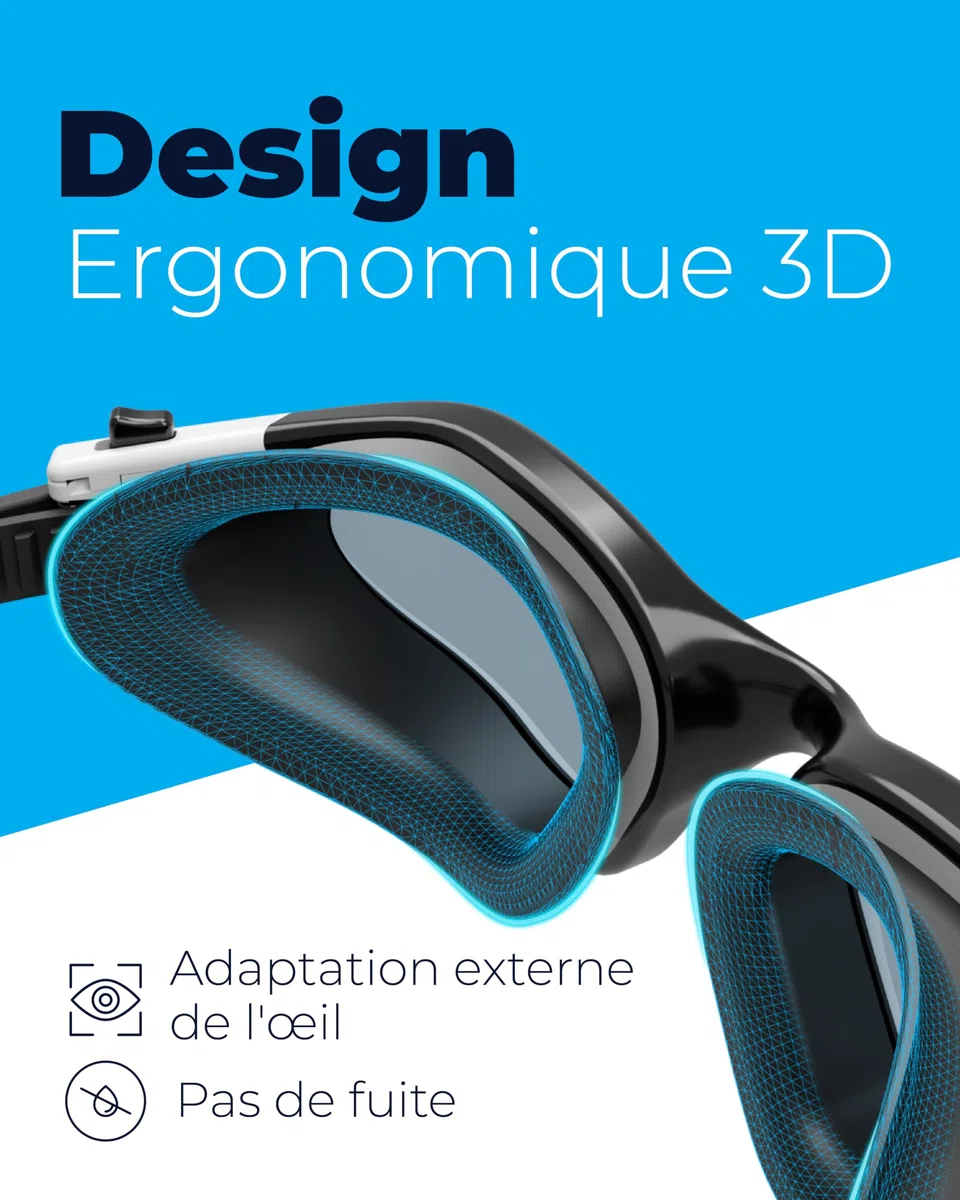 AqtivAqua Lunettes de Natation, DX Lunettes Piscine à Champ de Vision Large pour Adultes Hommes Femmes, Anti-Buée Étanches