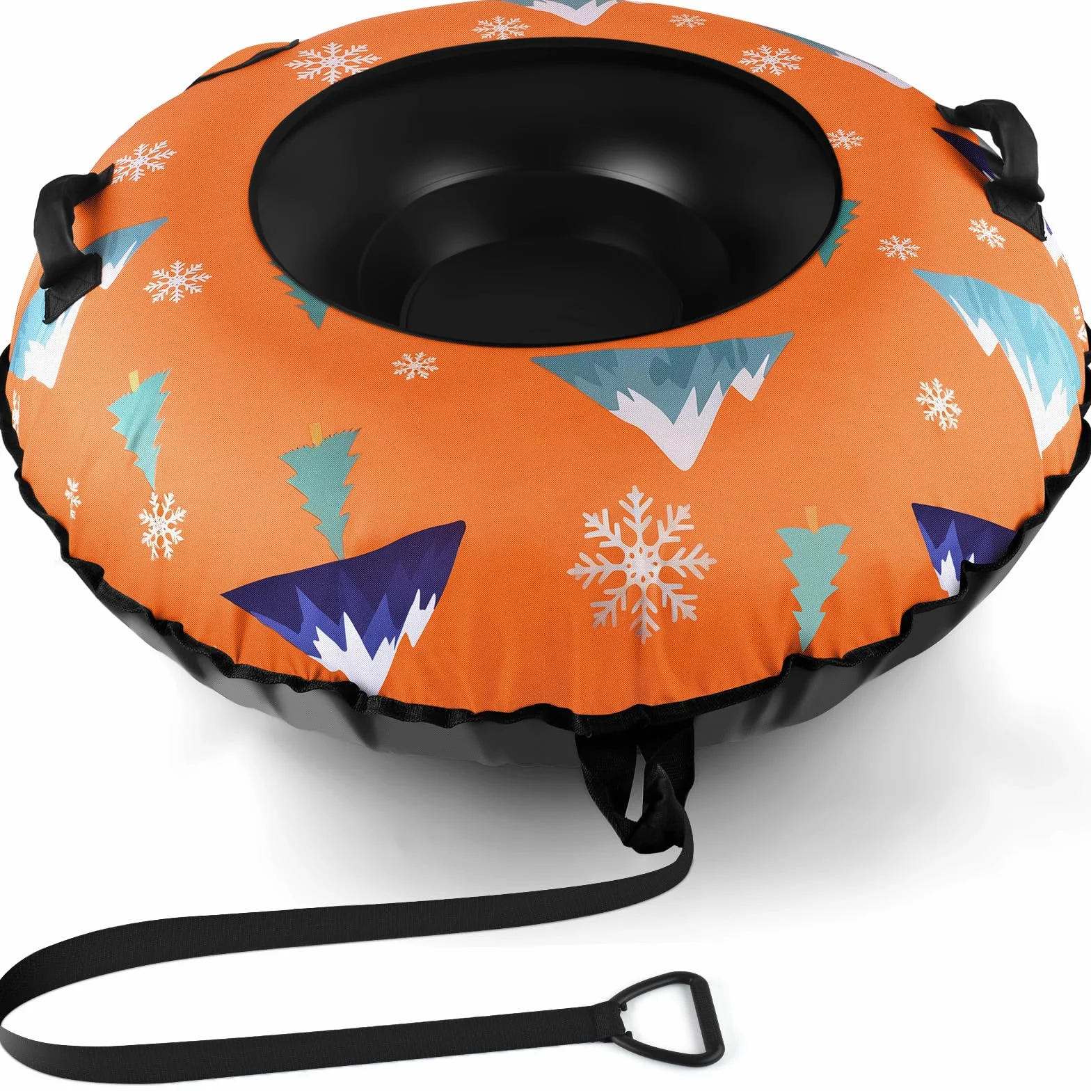 BROTOU Snow Tube, Luge Rodel Pneus Luge Neige Pneus de Luge 122cm/30.5 Pouces avec 2 Patchs de Réparation, Poignées et Housse en Toile Luges Gonflables pour Sports d'Hiver en Plein Air