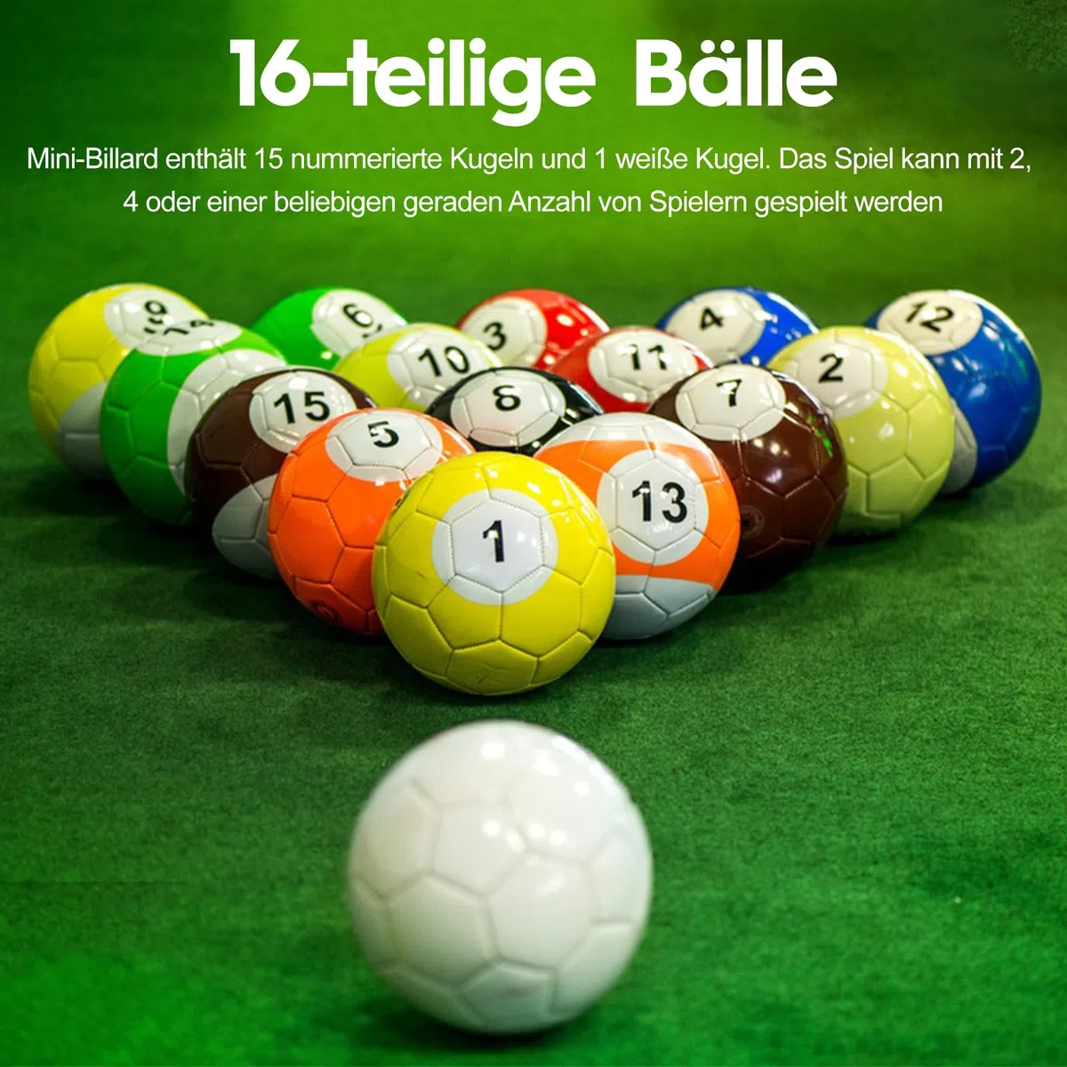 Lot de 16 balles de football gonflables en cuir pour jeux de table, jeu de sport pour adultes, arrière-cour, extérieur et intérieur, 18 cm