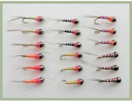 TroutfliesUK 18 perdigons Nymphe sans ardillon Tailles 10/12/14 Mouches grisonnantes pour pêche à la Mouche