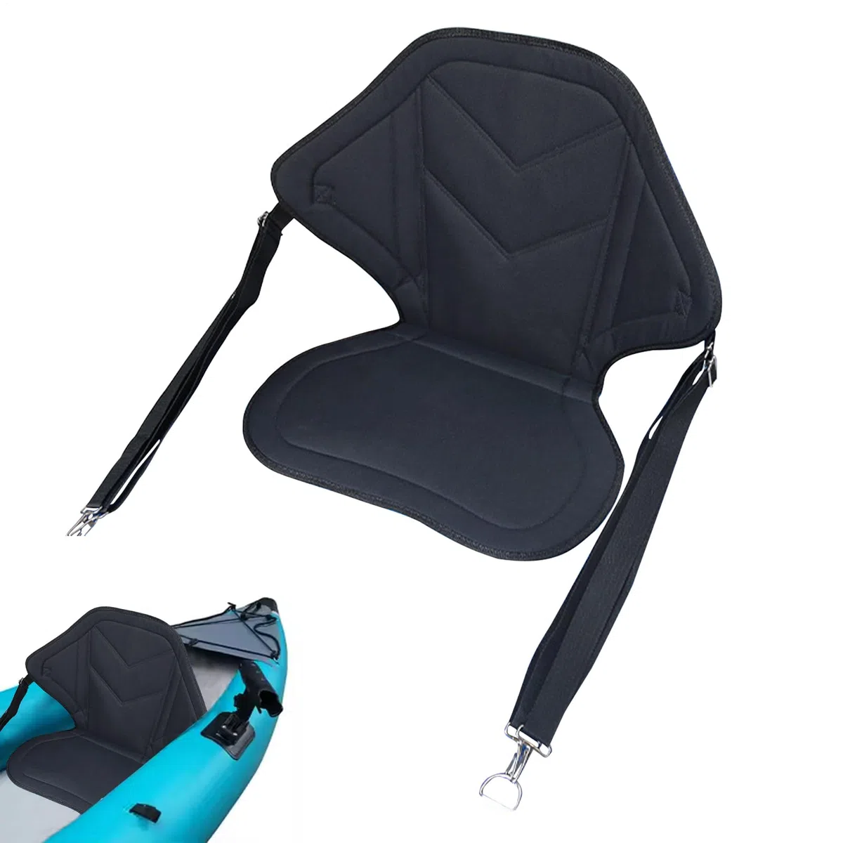 Siège de Kayak avec Dossier - Siège pour Canoë - Siège Pliant Ajustable Pour Kayak Canoë Et Pêche