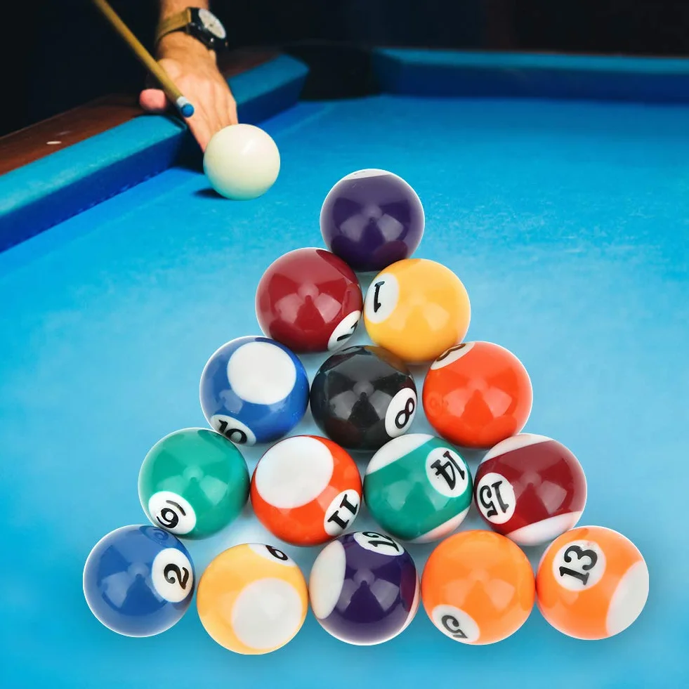 Zerodis Boule De Billard, Boule De Billard en Résine, 16 Pièces, 32 Mm, 15 Pièces Boule Numérotée Et 1 Pièce Boule Blanche pour Salle De Jeu, Sport, Jeux Récréatifs