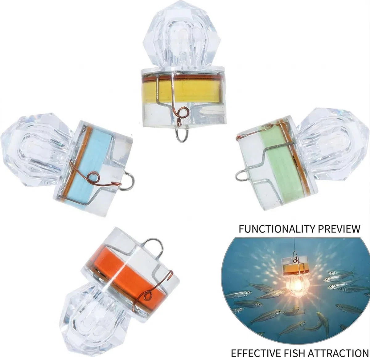 SUPVOX Lot De 10 Lumières Sous-Marines Led Étanches Pour Pêche De Nuit Lampe De Leurres Multicolore Pour Attirer Poissons Usage En Eau Profonde Jusqu’À 3280 Pieds